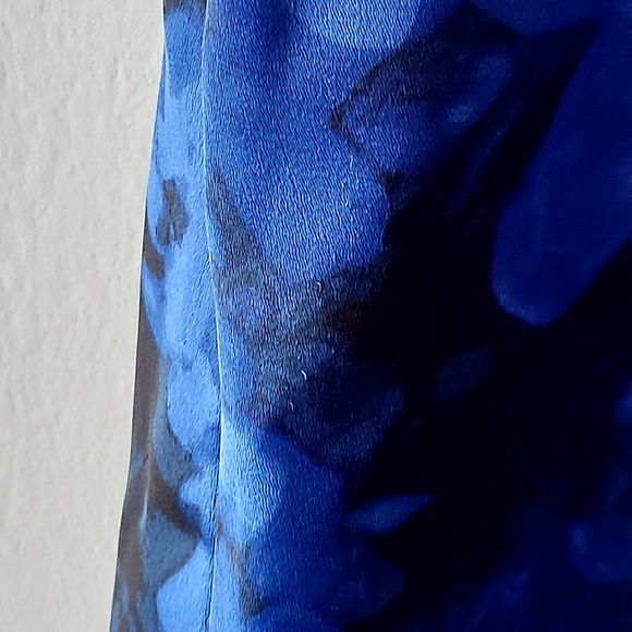 Banana Republic Sleeveless Dress Floral Print Midi Fit Flare Blue Women's Size 0 - Picture 5 of 12